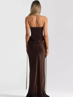 Club Dress For Women Strapless Chic Strappy Sleeveless Backless Black Sexy Dress
