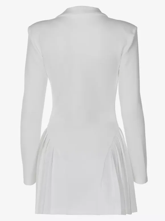 Club Dress For Women V-Neck Sexy Long Sleeves Polyester White Sexy Dress