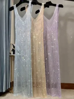 Club Dress For Women White V-Neck Cut Out Sleeveless Sexy Dress
