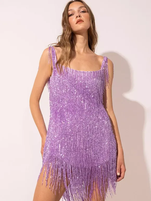 Club Dress Purple Straps Neck Straps Shaping Sexy Dress