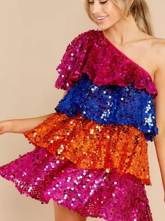 Club Dress Rose Sequins Sleeveless Shaping Sexy Dress