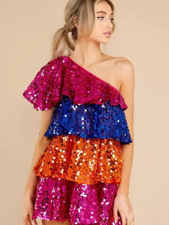 Club Dress Rose Sequins Sleeveless Shaping Sexy Dress