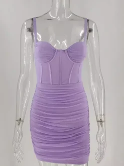 Club Dress Straps Neck Sexy Straps Backless Lilac Sexy Dress