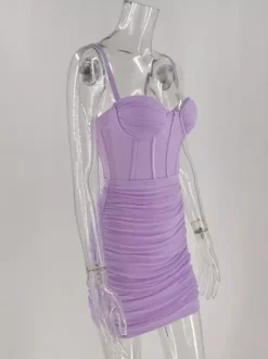 Club Dress Straps Neck Sexy Straps Backless Lilac Sexy Dress