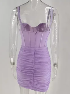 Club Dress Straps Neck Sexy Straps Backless Lilac Sexy Dress