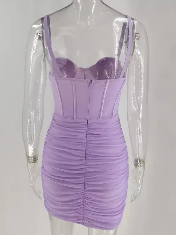 Club Dress Straps Neck Sexy Straps Backless Lilac Sexy Dress
