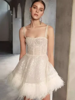 Club Dress White Off-The-Shoulder Sequins Sleeveless Backless Sexy Dress