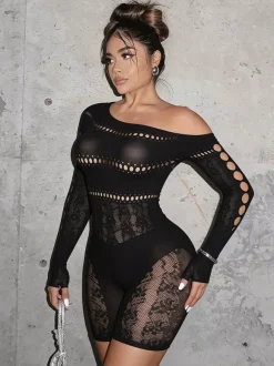 Club Jumpsuit Sexy Long Sleeves Off-The-Shoulder Cut Out Clubwear