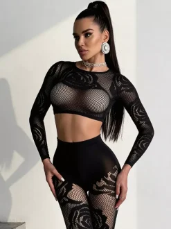 Clubwear Sets Cut Out Long Sleeves Sexy Club Outfits