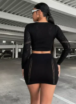 Clubwear Sets Cut Out Long Sleeves Sexy Club Outfits
