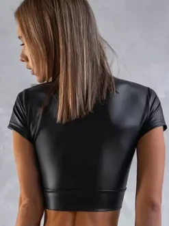 Clubwear Top Fashion Jewel Neck Short Sleeves Polyester Layered