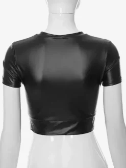 Clubwear Top Fashion Jewel Neck Short Sleeves Polyester Layered