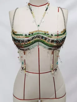 Clubwear Top Gorgeous Halter Crystal Backless Tops
