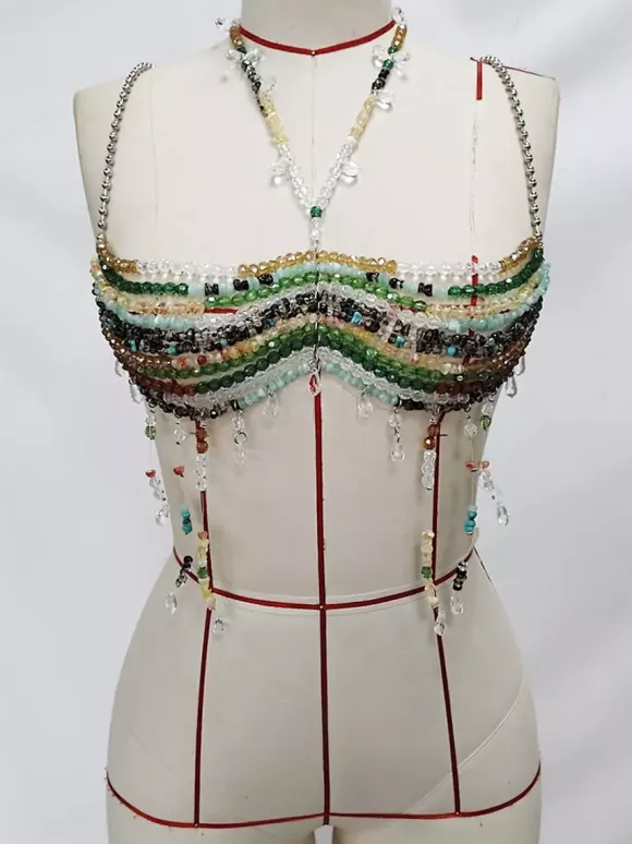 Clubwear Top Gorgeous Halter Crystal Backless Tops