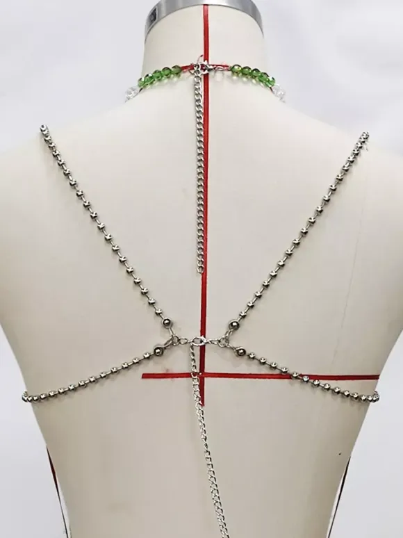 Clubwear Top Gorgeous Halter Crystal Backless Tops