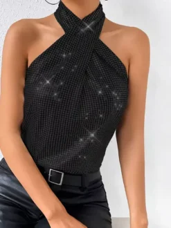 Clubwear Tops Fashion Halter Sleeveless Tops