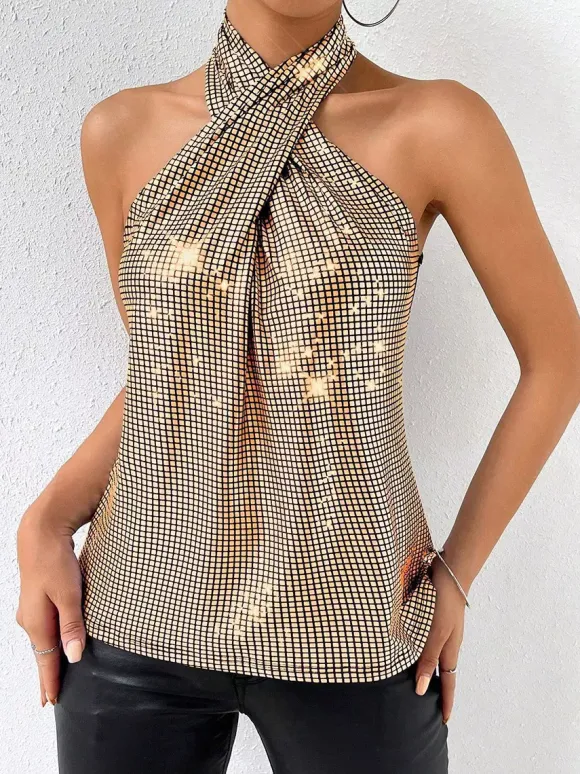 Clubwear Tops Fashion Halter Sleeveless Tops