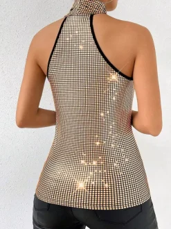 Clubwear Tops Fashion Halter Sleeveless Tops
