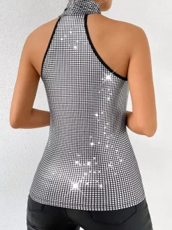 Clubwear Tops Fashion Halter Sleeveless Tops