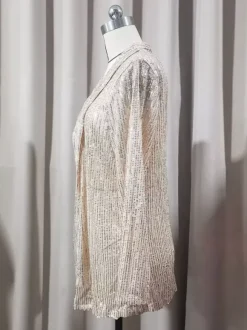 Clubwear Tops Fashion Turndown Collar Sequins Long Sleeves Blazers Cardigans