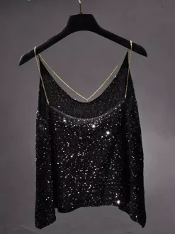 Clubwear Tops Fashion V-Neck Nets Sleeveless Clothes