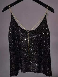 Clubwear Tops Fashion V-Neck Nets Sleeveless Clothes