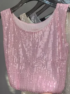 Clubwear Tops Sexy Straps Neck Sequins Sleeveless Tops