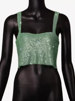 Clubwear Tops Trendy Off-The-Shoulder Sequins Sleeveless Backless Tops