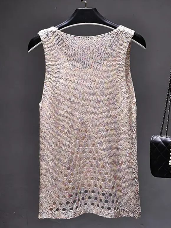 Clubwear Top Stylish Jewel Neck Nets Polyester Clothes