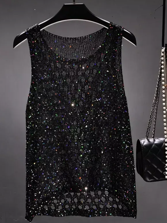 Clubwear Top Stylish Jewel Neck Nets Polyester Clothes