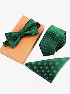 6cm Men's 3 Piece Set with Pocket Scarf and Tie and Bow Tie