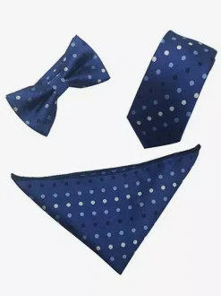 6cm Men's 3 Piece Set with Pocket Scarf and Tie and Bow Tie
