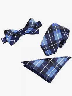 6cm Men's 3 Piece Set with Pocket Scarf and Tie and Bow Tie