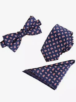 6cm Men's 3 Piece Set with Pocket Scarf and Tie and Bow Tie