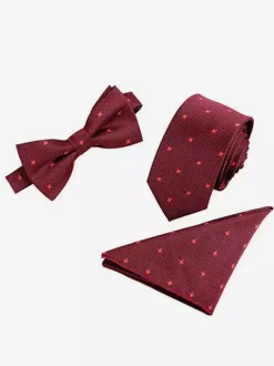 6cm Men's 3 Piece Set with Pocket Scarf and Tie and Bow Tie
