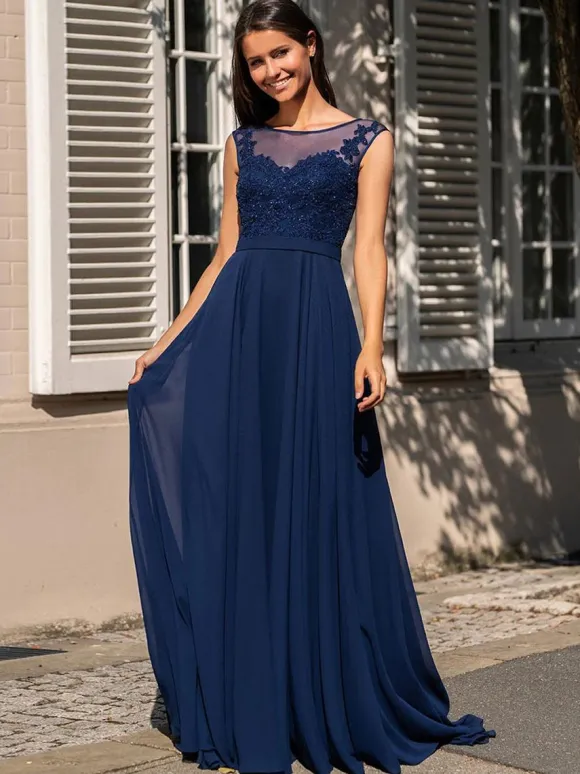 Cocktail Dress 2026 Glamour A-Line Floor-Length Illusion Neckline Lace Party Dresses
