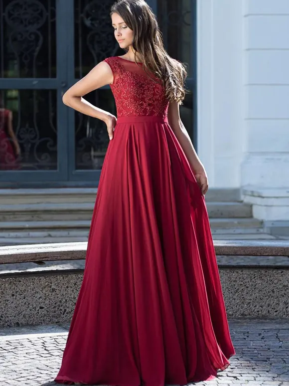 Cocktail Dress 2026 Glamour A-Line Floor-Length Illusion Neckline Lace Party Dresses