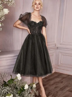 Cocktail Dress Beautiful A-Line Tea-Length Sweetheart Neck Lace Party Dresses