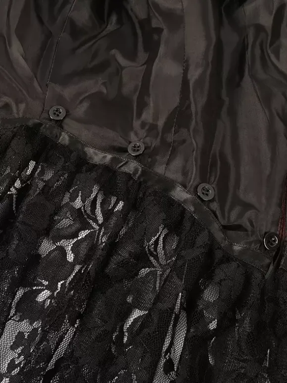 Coffee Brown Gothic women's mid-length coat autumn and winter fashion slim trench coat dark stand collar palace tuxedo