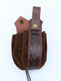 Coffee Brown Steampunk Costume Men's Accessory Grommets Money Bag Waist Bag