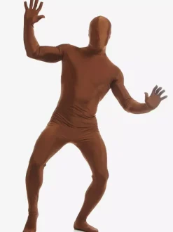 Coffee Brown Zentai Suit Adults Morph Suit Full Body Lycra Spandex Bodysuit for Men