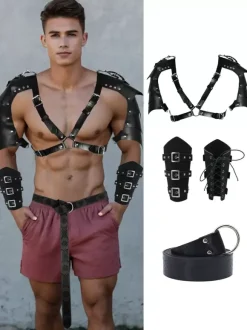 Coffee Brown Steampunk Costume Men's Accessory Grommets