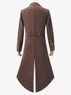 Coffee Brown Vintage Retro Medieval RetroTuxedo Punk Retro Mid-length Clothing