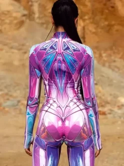 Colorful Printed Bodysuit Halloween Cosplay Costume Halloween Holiday Catsuits & Zentai