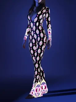 Colorful Printed Bodysuit With High Elasticity Halloween Cosplay Costume Polyester Halloween Catsuits & Zentai