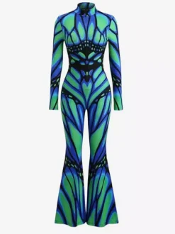 Colorful Printed Bodysuit Zentai Halloween Cosplay Costume Halloween Mardi Gras Catsuits & Zentai