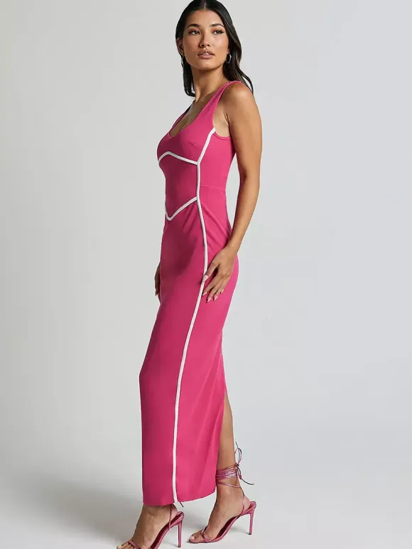 Contrast Color Bodycon Tank Long Dress For Summer 2026