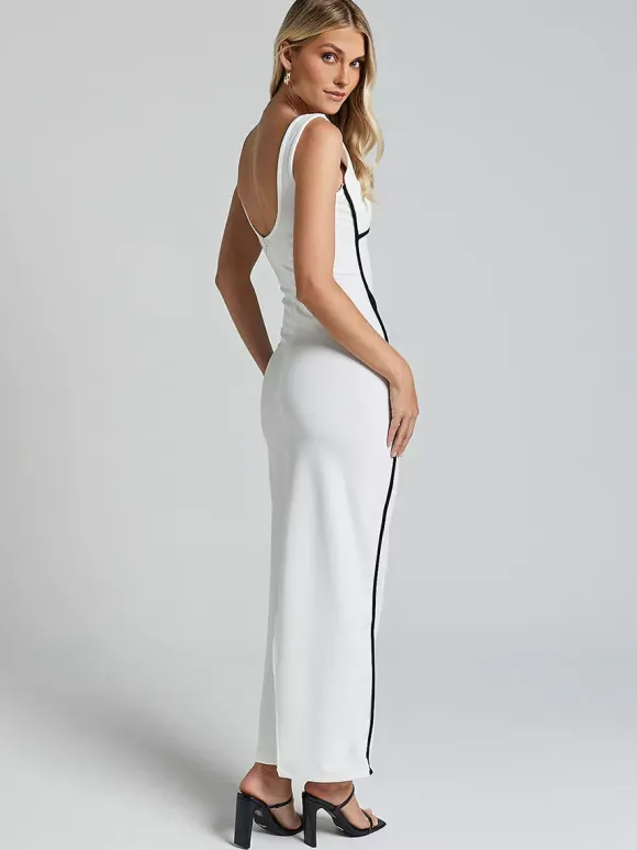 Contrast Color Bodycon Tank Long Dress For Summer 2026