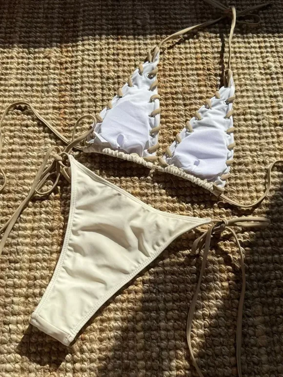 Contrast Color Sexy Halter Bikini For Summer 2026