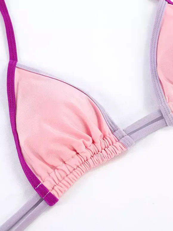 Contrast Color String Bikini Sexy Two Piece Swimwear For Summer 2026